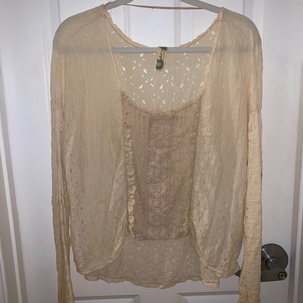 Free People Distressed Long Sleeve